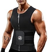 ZOUYUE Mens Sweat Sauna Vest for Waist Trainer, Sweat Sauna Suit Zipper Neoprene Workout Vest for...