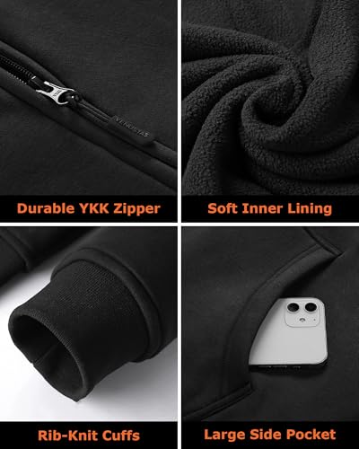 Image of Venustas Unisex Heated Hoodie with Battery, Full-Zip Heated Jacket for Women and Men