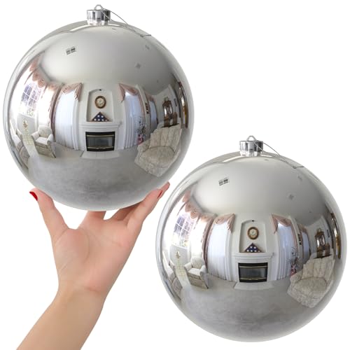 Silver 8.0" Extra Large Christmas Ornaments - Christmas Tree Decoration