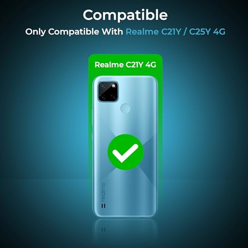 Image of A rtistque Clear Hard Transparent Acrylic Armor Back Cover Case for Realme C21Y 4G | Shockproof TPU Edge Protection | Slim Protective Design | Realme C21Y Back Cover - Black