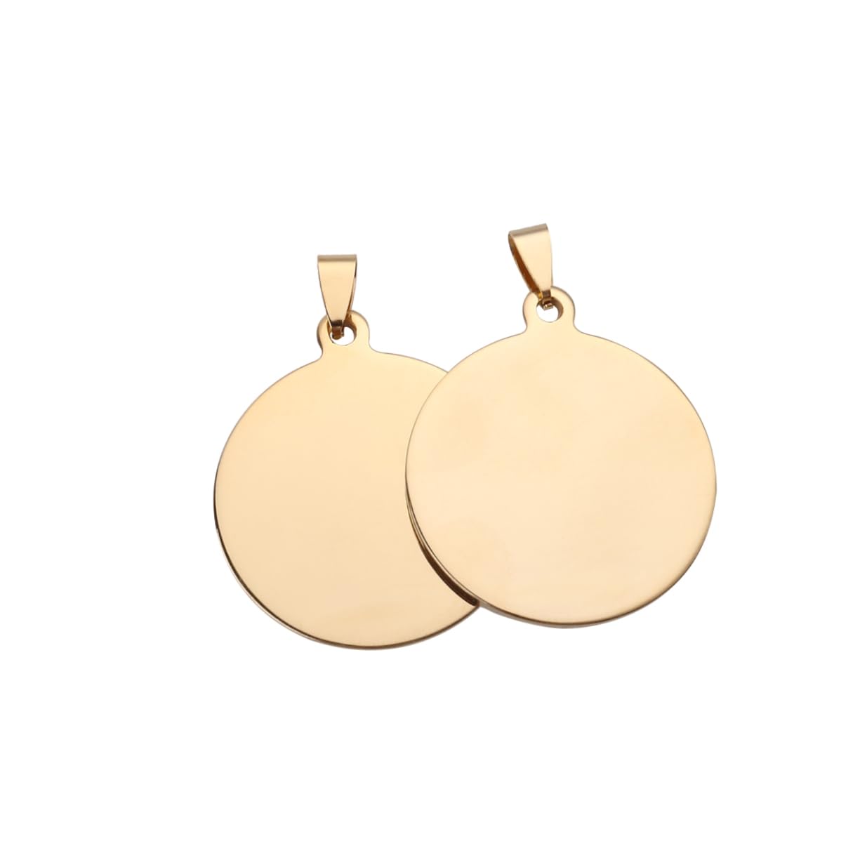 BESPORTBLE 2pcs Pet Id Tags 25mm Gold for Dog Cat Accessories Lost Tag Scratch Resistance