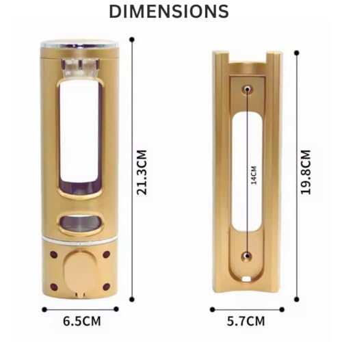 Image of Wall-Mounted Liquid Soap Dispenser | Multi-Use for Hand Sanitizer, Shower Gel, Dish Soap, Shampoo & Foam | ABS Plastic, Leak-Proof & Refillable | Space Saving for Bathroom & Kitchen (Golden)