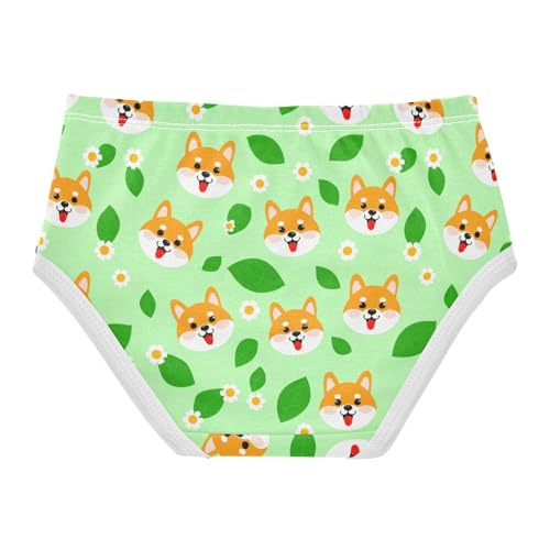 Cute Dog Flowers Floral Green Toddler Girls's Underwear 2T 23018862