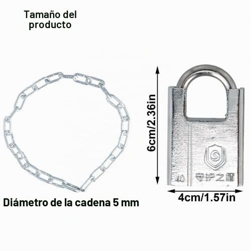 Candado de cadena para bicicleta, 0,8 m, anticorte, candado con 4 llaves, cadena y candado para bicicletas, motocicletas, puertas
