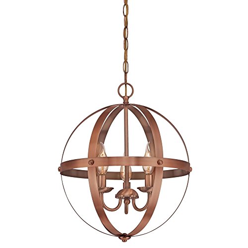 Westinghouse Lighting 6110500 Stella Mira Vintage Three-Light Indoor Chandelier Barnwood Finish with Oil Rubbed Bronze Accents