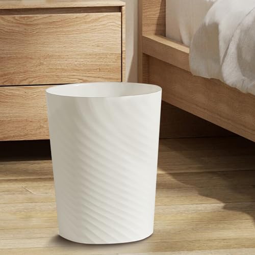 Image of Decorluxes Bedroom or Office 1.8 Gallon White Plastic Waste Can for Bathroom or Bedroom (White)