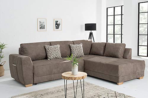 Riess Ambiente Moderne Wohnlandschaft Norway Taupe Schlafsofa inkl. Kissen Schlafcouch Sofa – Bild 8