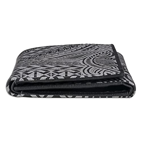 Hawaiian Turtle Tattoo Trifold Wallet, Genuine Leather, "Ohana" Tattoo art by Samson Harp (Black) from NAKOA4