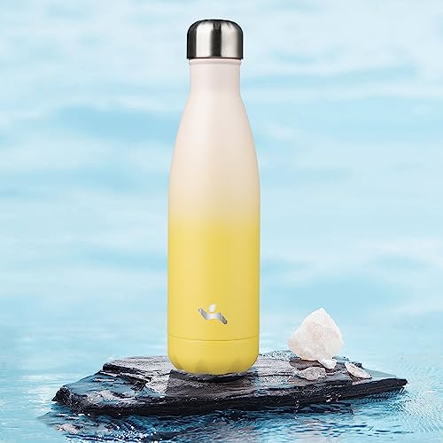 Image of Konokyo Insulated Water Bottles,17 oz Double Wall Stainless Steel Vacumm Metal Flask for Sports Travel,Lemon
