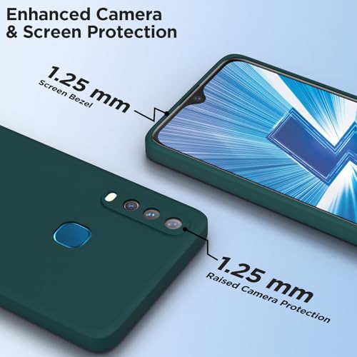Image of Outlouders Back Cover for Vivo Y12 / Vivo Y15 / Y17 / Vivo U10 | Camera Protection | Durable Soft Matte Silicone Bumper Case (Green)