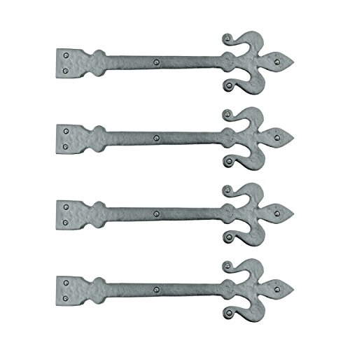 Wrought Iron Dummy Strap Door Hinge Fleur De Lis 16" Renovators Supply Manufacturing Set Of 4