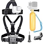 VVHOOY-Action-Camera-Head-Strap-Mount-with-Chest-Strap-Harness-Mount-and-Floating-Handle-Grip-Stick-Compatible-with-VanTop-Moment-3-44KAPEMANApexcam-Action-Camera-Underwater-Diving-Accessories