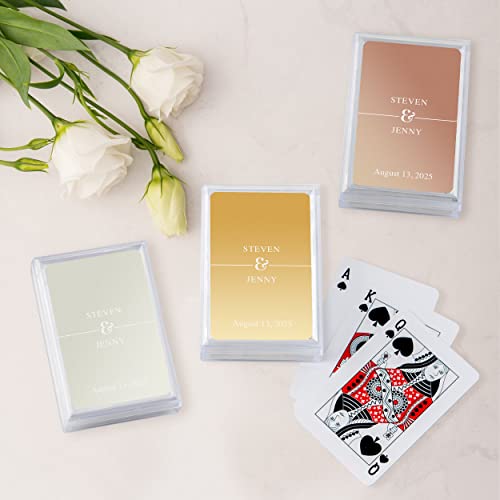 WEDDINGSTAR Customizable Metallic Printed Playing Cards - Classic Script (Pack of 5)