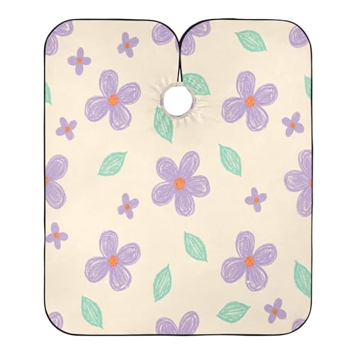 Capa para cortar cabello impermeable profesional MAOBLYR con cierre ajustable de broches, en diseño Floral de menta verde con hojas miniatura 2