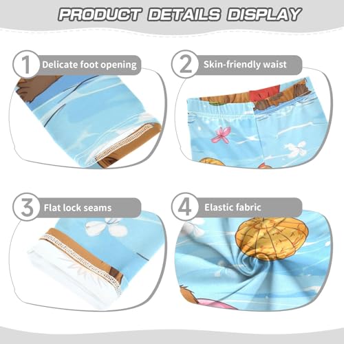 Cute Cartoon Capybara Girls Leggings Stretchy Dance Pants for Kids3