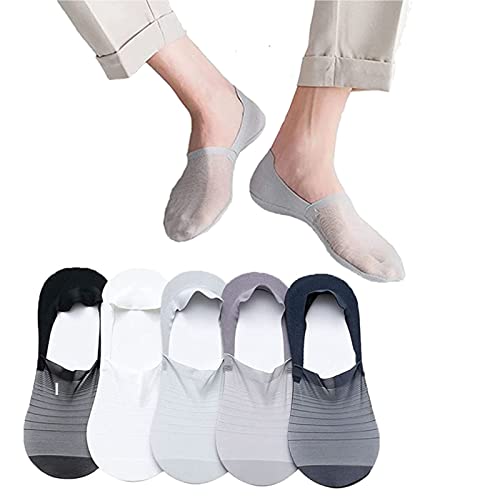 5 Pairs Invisible Ice Silk Breathable Socks, No Show Socks For Men And Women