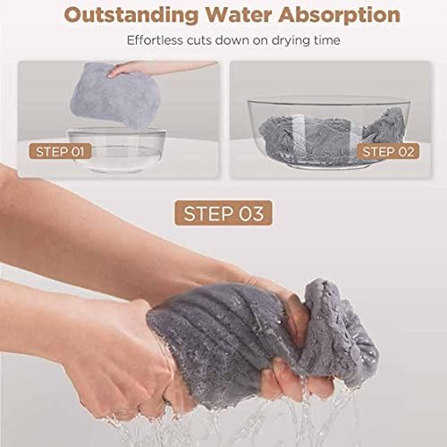 3 Packs Hair Drying Towels Microfibre Hair Towel Wrap Hair Caps with Buttons Bath Loop Soft and Anti Frizz Hair Turban Towel Quick Drying Curly Hair Towel Absorbent Microfiber Bath Hair Cap for Women