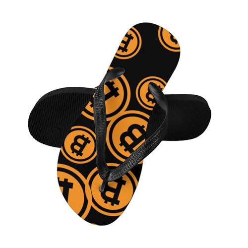 Bitcoin Logo Slim Flip Flops for Women Men Casual Non-Slip Sandals Beach Flip Flop Shower Slippers3