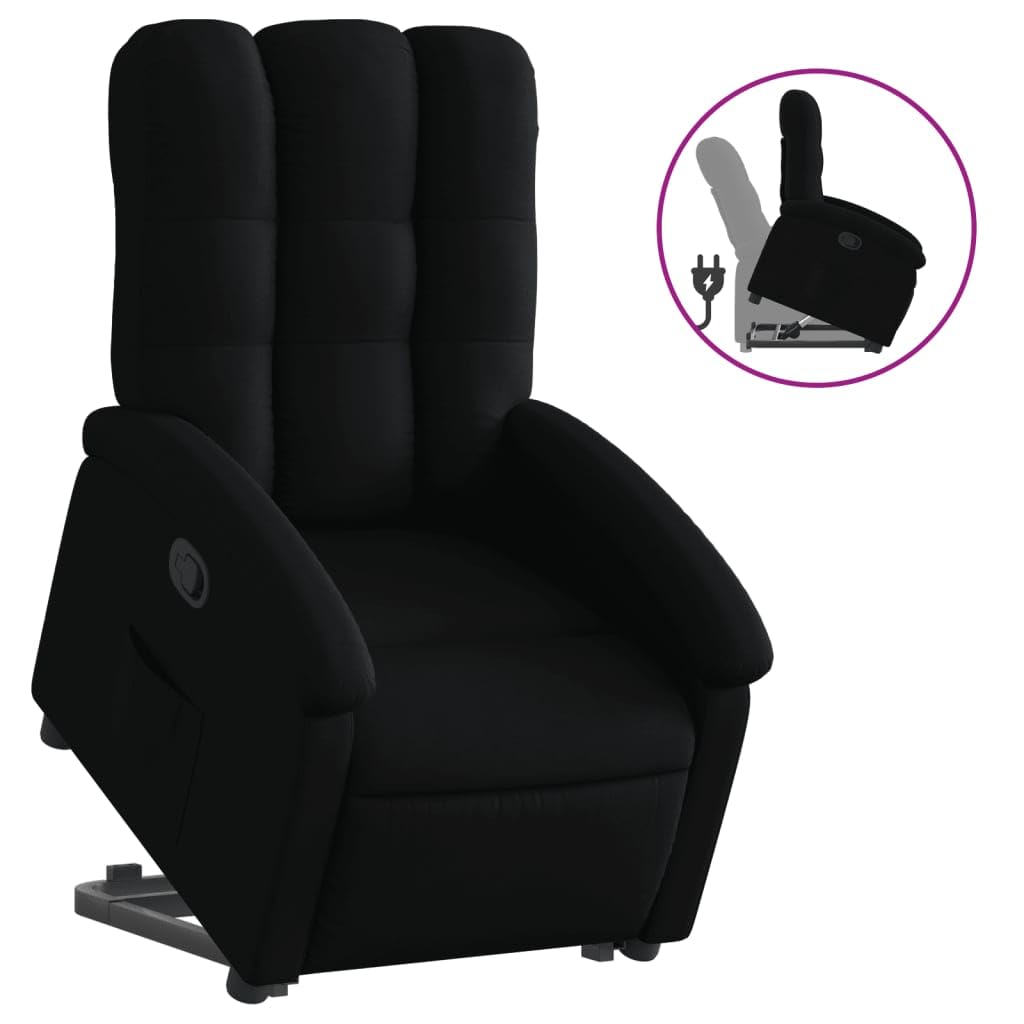Tidyard Relaxsessel, Sessel Verstellbar mit Liegefunktion, Sessel mit Aufstehhilfe, Aufstehsessel, Fernsehsessel, Liegesessel, Schwarz Stoff