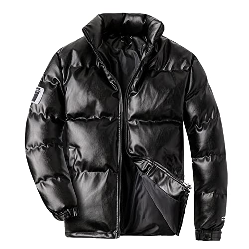 Herren Mantel Winter Lang Warm Men 's Solid-Colour-Jacke Reißverschluss...