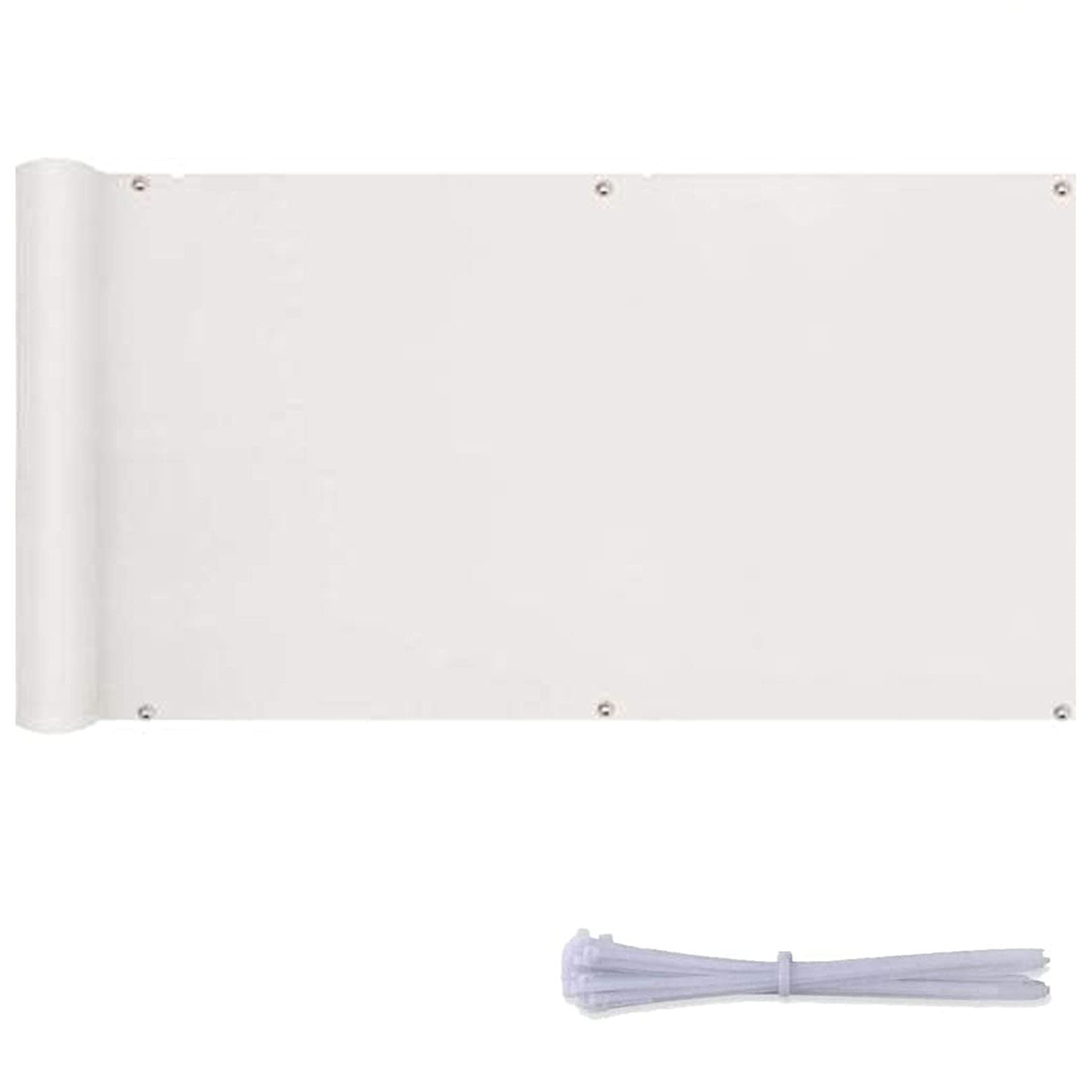 GLDYTVF Outdoor Balcony Side Awning Cover 0.8 x 7m Wind & UV Protection Fence Screen with Eyelets Mounting Accessories Included White