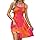 QACOHU Vestidos de verão femininos 2025 gola quadrada sem mangas, vestido midi casual com bolso evasê, 02 - flor laranja, P