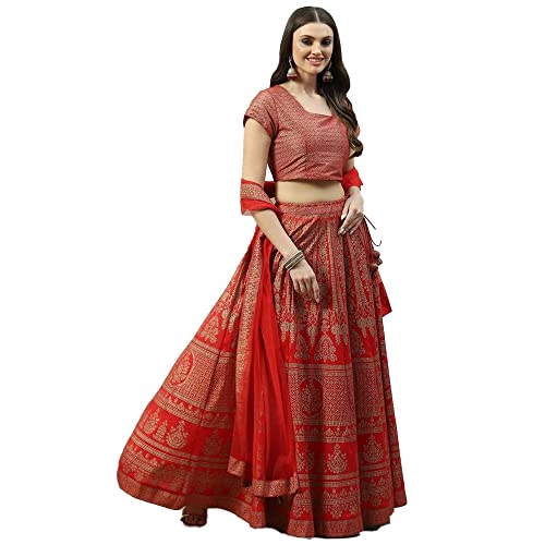 Image of BIBA Womens Polyester Readymade Lehenga Set