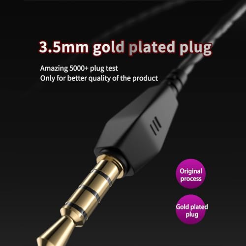 Qkz ak6 Gaming Earbuds with mic,Universal 3.5mm HiFi Sport Headphones in Ear Earphone for Running with Microphone Headset Music Earbuds (with mic, Black) - Image 4