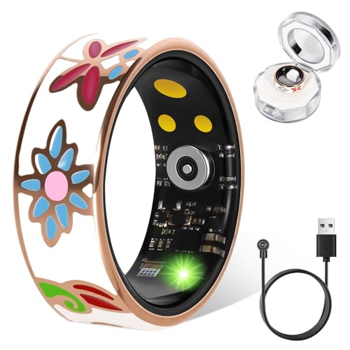 Smart Ring for Women & Men, Fitness Tracker with Heart Rate, SpO2, Blood Pressure & Sleep Monitoring, IP68 Waterproof, L - Detailed View