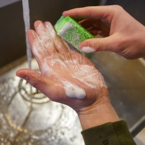 Image of Knuckle Scrubber - Bar Soap With Built-In Hand Scrubber - Heavy Duty Hand Cleaner for Auto Mechanics & Industrial Work - Easy Cleans Grease, Oil, Paint & More - All Natural With Aloe Vera - 6 Pack