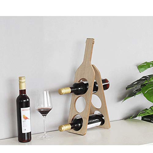 Soporte para botellas de vino de madera sólida y plegable miniatura 5
