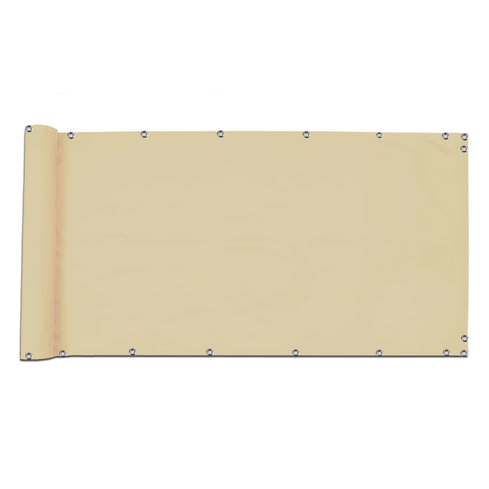Bâche extérieure imperméable sable 110x500 brise-vue balcon toile protection terrasse jardin anti-UV