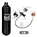 TUXING 4500Psi Carbon Fiber Air Tank 1.1L 67Cu in 1100cc Pcp HPA Bottle,Gas Cylinder,Paintball Hunting for PCP Air Rifle Gun Daystate and FX Thread M18 * 1.5 (Dual Pressure Gauge Valve)