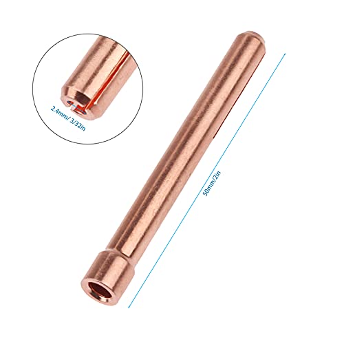 Image of 10PCS 3 /32 inch(2.4mm) TIG Collet Tips & Bodies Kit | Replacement for WP17-26 TIG Torch Series