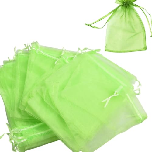 Traubenschutzbeutel 30 Stück Grün Obstschutzbeutel für Weintrauben Organza Säckchen mit Zugband Fruchtschutzbeutel gegen Vögel Wespen Fruchtfliegen und Insekten (10x15cm)