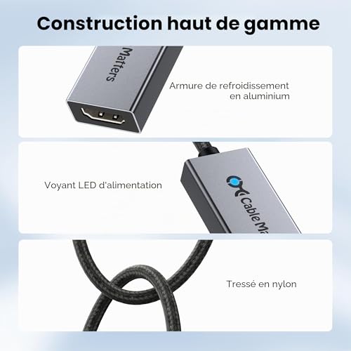 Adaptateur USB C vers HDMI 2.1 macOS iPhone compatible Thunderbolt 4 HDR 8K - 6