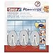 Price comparison product image tesa Powerstrips Hooks Small OVAL - Removable Self-Adhesive Wall Hook for Glass, Tiles, Wood, Plastic and Other Surfaces - Waterproof - Chrome - Strong Hold up to 1 kg