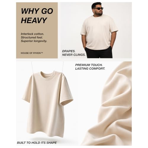 Image of Men's Pure Cotton Oversized Fit Round Neck T-Shirt