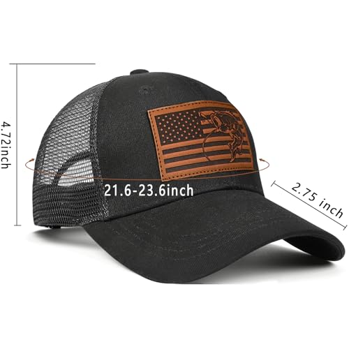 Image of Fishing Hat Fishing Gifts for Men Bass Fish Flag Gear Accessories Stuff Trucker Hat Snapback Baseball Cap