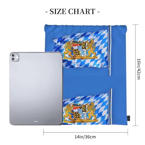 Bavarian-Flag Drawstring Gym Bag Gym Backpack For Women Men3