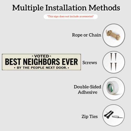 Best Neighbors Ever Metal Sign 16x4 Inch, Rustic Porch Wall Decor - image 3