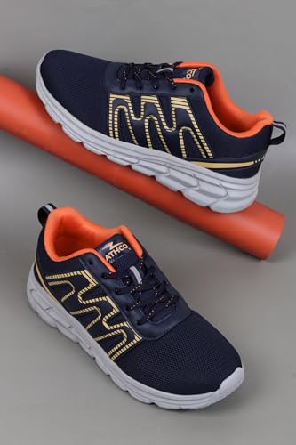 Image of ATHCO Mens Glide Super Comfortable Insole Shoes|Running|Walking|Training|Gym|Jogging|Sneaker|Athletic|Laceup|Flexible|Lightweight|Dailyuse|Sports|Casual|ExtraSoft|Fitness|Gents Boys