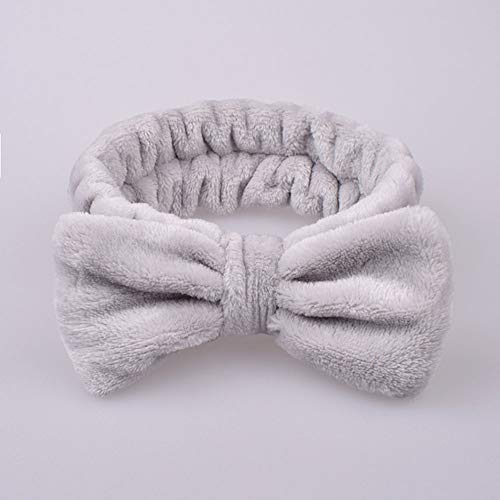 Xingsd - Fascia per capelli in microfibra con fiocco, fascia elastica per capelli, per truccarsi e sciacquarsi, SPA, yoga, sport