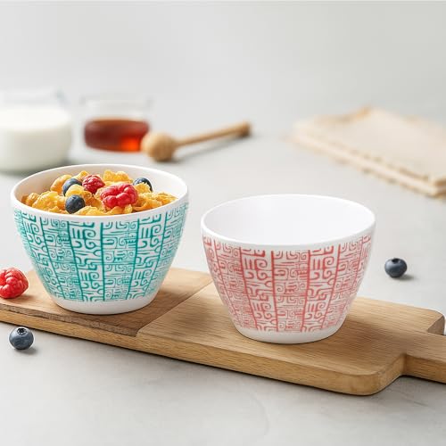 Image of Larah by BOROSIL Tribe & Clan Opalware 2 pc Snack Bowl Set | 515 ml x 2 Pasta Bowl Set | Microwave & Dishwasher Safe, Bone-Ash Free | Crockery Set Ideal for Daily Use & Gifting, White