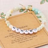 AHAETH Memaw Gifts from Grandkids Grandchildren for Birthday Beaded Jewelry Best Memaw Bracelet
