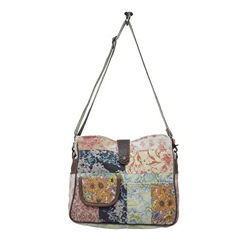 Myra Bag Western Leather Shoulder Bag for Women - Upcycled Canvas Crossbody Bag Le Fleur4