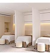 Beauty Salon Partition Curtains with Telescopic Rod, Privacy Curtains for Room Divider, Wall Top ...