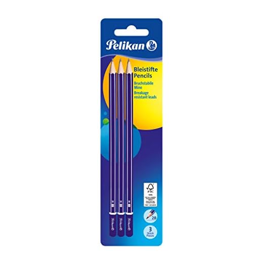 Pelikan GP2B/3/B - Lote de 3 lápices 2B - 3 lápices grafito hexagonal 2b 3b