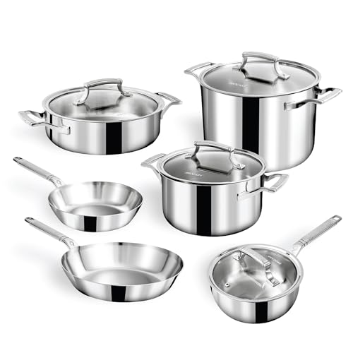 10-Piece Triply Stainless Steel Cookware Set
