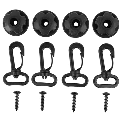 Kofferraum-Haken, Netz-Halterungs-Set, 4 Stück, Aufbewahrungs-Organizer mit Schrauben für universelle Fahrzeug-Kompatibilität, schwarzer Kunststoff